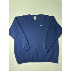 Nike Vintage Crewneck Sweatshirt Mens Large Blue Embroidered Swoosh USA